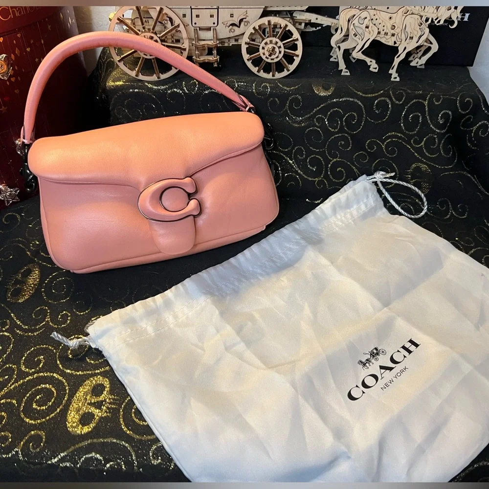 Coach 2021 Candy Pink Nappa Leather Pillow Tabby 18 Crossbody Hand Bag & Dusty - Picture 5 of 16